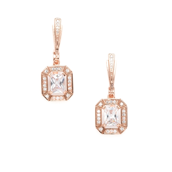 Jewelry - Art Deco Rose Gold Earrings